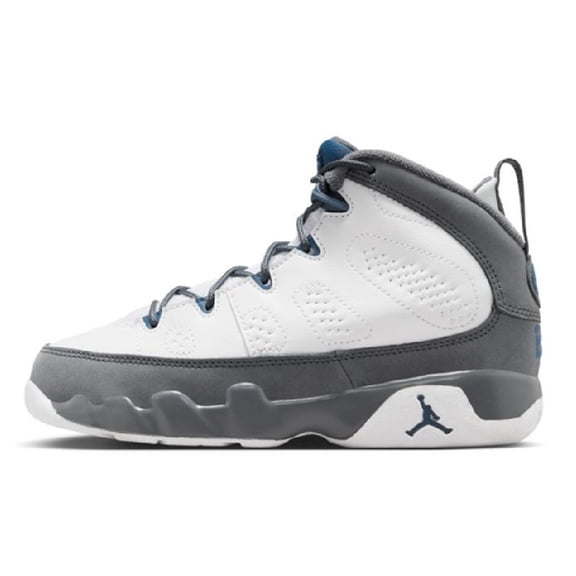 Little Kid's Jordan 9 Retro White/French Blue-Flint Grey (401811 100) - 12.5