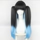 thumbnail image 1 of Peluca negra con degradado azul, peluca de cosplay de doble capa, peluca de cosplay multifuncional, 1 of 5