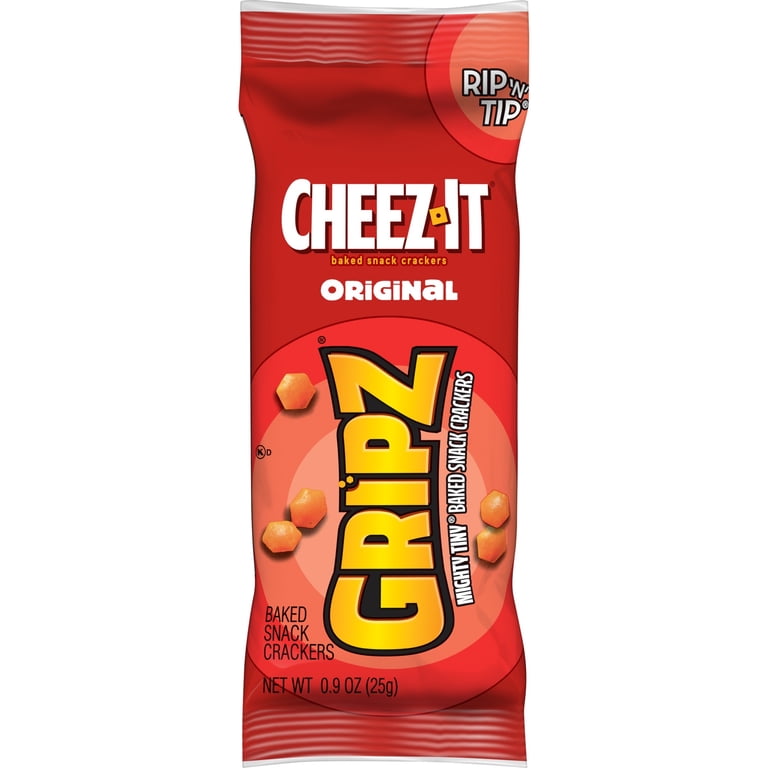 Cheez-It Gripz Original Baked Snack Crackers, Mini Crackers, 10