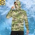 thumbnail image 2 of Hoodies for Men UPF 50+ Sun Protection Camouflage Hoodie Long Sleeve Fishing Hiking Shirt with Face Mask M, 2 of 7