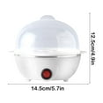 thumbnail image 3 of Fridja Retro Electric Mini Hard-Boiled Egg Cooker, 7 Egg Capacity Tray, Poached, Scrambled, Omelets, Whites, Sandwiches, for Low-Carb Diets, White, 3 of 6