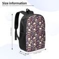 thumbnail image 3 of Goofa Skull record rock Pattern 17in Student Backpack - School, Travel, Work Bookbag -Laptop Backpack,Water Resistant College School Computer Bag, 3 of 6