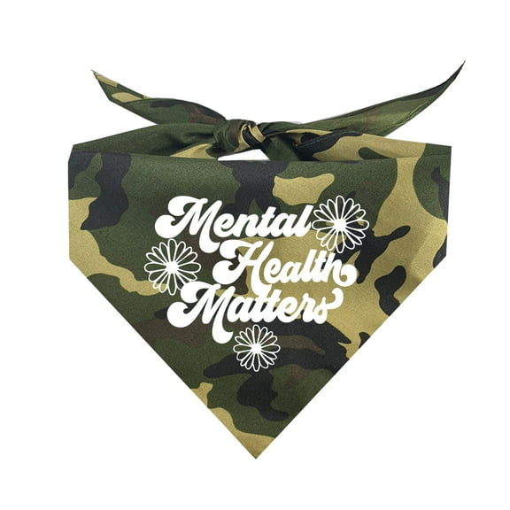 Mental Health Matters Spread Awareness Triangle Dog Bandana (Assorted Colors)
