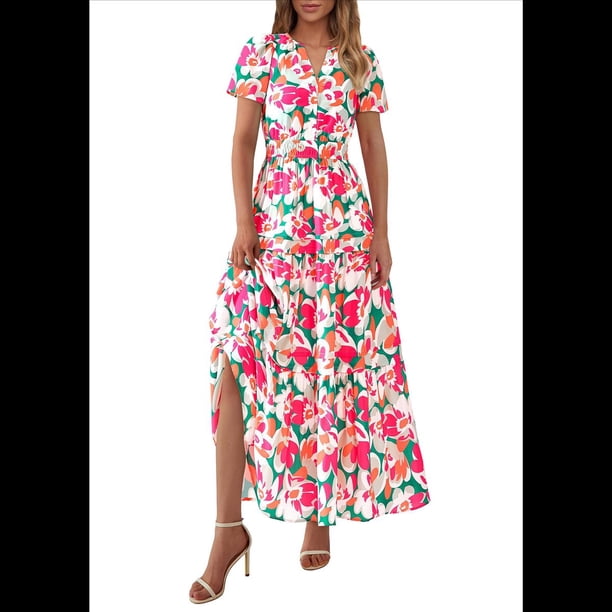 Vestido Bohemio Floral de Corta para Mujer Imagen 2, Talla XXL