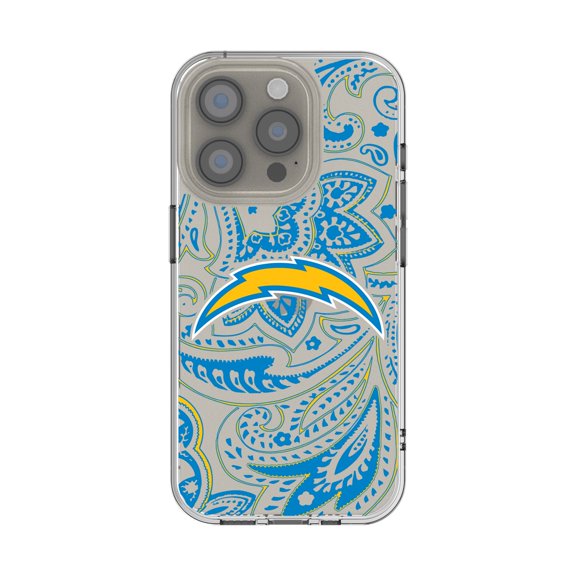 Los Angeles Chargers iPhone Clear Paisley Design Case