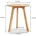 thumbnail image 6 of Hassch Natural Oak Round End Table, Solid Wood 3-Leg Side Table for Bedroom or Living Room, Multi-Functional Accent Table, Easy Assembly, 17.7" Dia x 19.7"H, 6 of 7