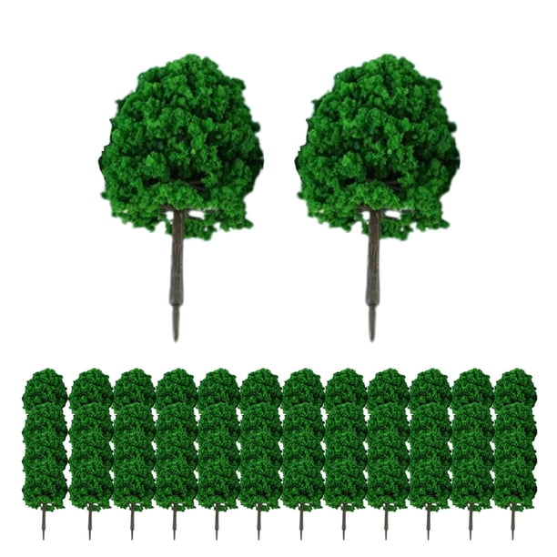 50 piezas 1/100 Modelo en miniatura Árbol de tren Árboles Paisaje ferroviario para ferrocarril Estilo A