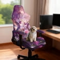 thumbnail image 3 of SCRAWLGOD Hummingbird Rose Print Violet 4 Pieces Gaming Chair Cover with Armrest Slipcovers Stretchable Machine Washable Computer Chair Seat Slipcovers Cat Scratch Proof, 3 of 7