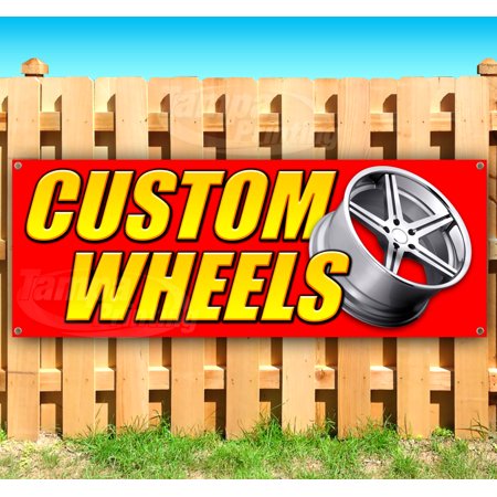 Custom Wheels 13 Oz Heavy Duty Vinyl Banner Sign With Metal