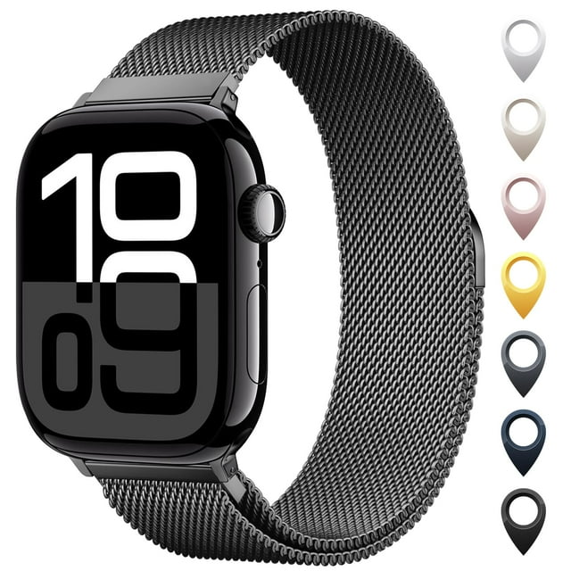 Correa de reloj OULUOQI de malla de acero inoxidable Apple 38-49 mm