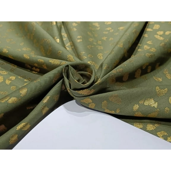 Cotton Superfine lawn Olive With Gold Print 58" quot; wide