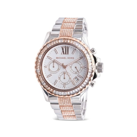 Michael Kors Everest Chronograph Quartz White Dial Two-tone Ladies Watch MK6975