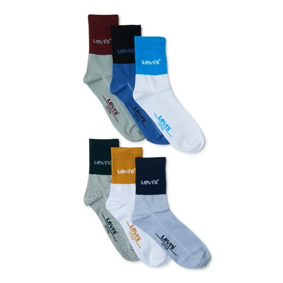 Levi’s Men’s Colorblocked Shorty Cut Socks, 6-Pack, Sizes 10-13