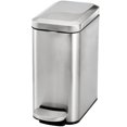 thumbnail image 1 of Cubo de Basura Rectangular, SOZOMO Bote de Basura Peque&ntilde;o 5 Litros con Tapa de Cierre Suave, Compacto Contenedor de Residuos con Cubeta Interior, Moderna Papelera de Metal y Pl&aacute;s, 1 of 7