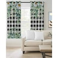 thumbnail image 2 of Green Eucalyptus Leaves Blackout Curtains for Bedroom Living Room Darkening Curtains 54 Inch Long Daisy Floral Short Curtain for Small Window Treatment Thermal Insulated Grommet Drapes 42"x54"x2, 2 of 9