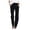Black*, variant on RUTAYY Women's Straight Leg Pants Solid Color Elastic Drawstring Waist Side Pockets Loose Casual Trousers White
