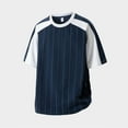 thumbnail image 2 of Fashion YLSDY Mens Workout T Shirt Oversized Color Block Baseball Fans Vintage Sporty Pinstripe Crew Neck Tee Shirts Summer Navy M, 2 of 4