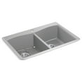 thumbnail image 6 of Kohler 8185-1-CM2 Kennon Kitchen Sink, 33 in, Matte Brown Matte Brown 33 in. Double Bowl Equal, 6 of 7