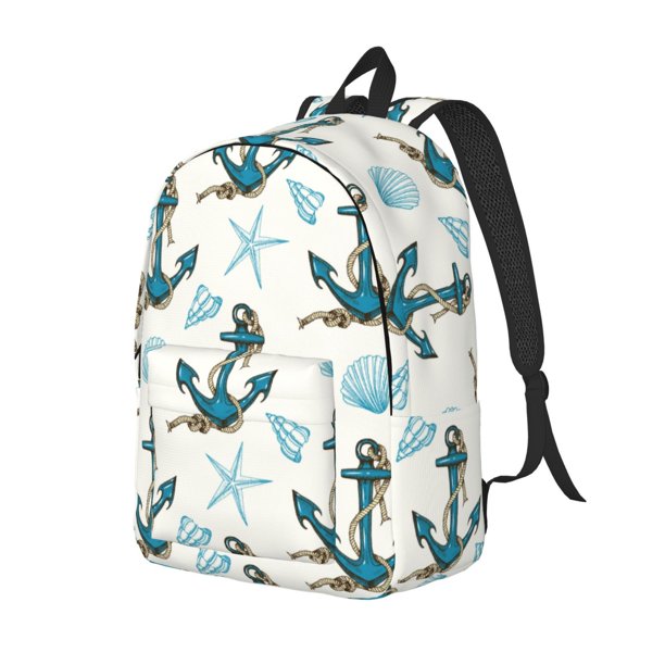 Easygdp Anchors And Shells Mochila de Lona Resistente para Laptop, Compatible con Laptops de 15 a 17 pulgadas, Ideal para Escuela, Trabajo y Viajes-Small