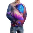thumbnail image 5 of Butterfly Floral Fantasy Men's Women Vintage 3D Hooded Sweatshirt - All-Season Loose Fit Streetwear, 5 of 6