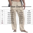 thumbnail image 3 of Linen Casual Pants for Men Relaxed Fit Elastic Waist Drawstring Trousers Lightweight Cotton Bottoms Straight Leg Beach Yoga Loungewear, 3 of 9