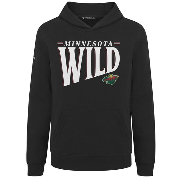 Youth Levelwear  Black Minnesota Wild Jr Podium Tally Pullover Hoodie