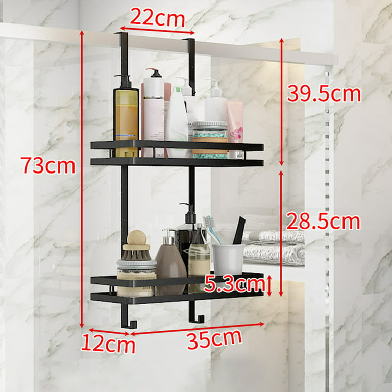 Hanging Shelf, No-drilling Bathrooom Shelf Black, Minimalistic Bathroom  Accessories, Shelf for Shower, Without Drilling Dabstory Caddy LOGAN 