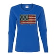 thumbnail image 2 of Wild Bobby, American Game Flag Baseball Bat Ball, Sports, Women Graphic Long Sleeve Tee, Royal, X-Large, 2 of 3