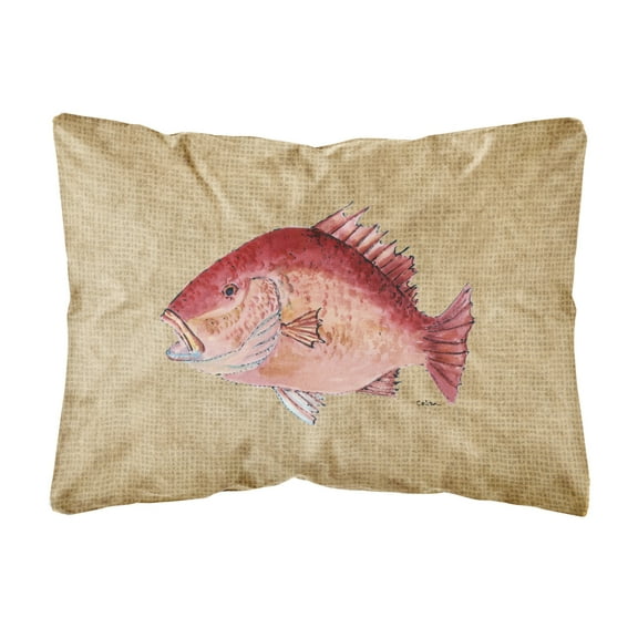 Carolines Treasures 8812PW1216 Strawberry Snapper Canvas Fabric Decorative Pillow, 12H x16W, multicolor