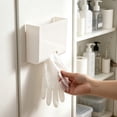 thumbnail image 2 of Leodye 1PCS No Drill Wall Mount Plastic Glove Organizer, Storage Holder for Disposable Gloves, Hairnets, Masks for Kitchen and Bathroom Cabinets -7.3x5.9x2.3in, 2 of 6