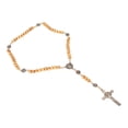 thumbnail image 3 of Rosario de amuleto de madera, collar de cuentas de rosarios hechos a mano con cruz para decoración del hogar y el coche, 3 of 5