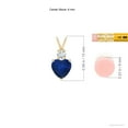 thumbnail image 5 of ANGARA Natural Heart-Shaped Sapphire Rabbit Ear Bale Pendant in 14K Yellow Gold for Women (Size-6mm) | September Birthstone, Anniversary, Jewelry Gift for Women | Natural Blue Sapphire Necklace, 5 of 9