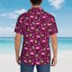 thumbnail image 4 of Fotbe Festive Flamingos Camisa Hawaiana para Hombre Unisex – Camisa Casual de Verano con Botones de Manga Corta de Algodón y Lino,Large, 4 of 7