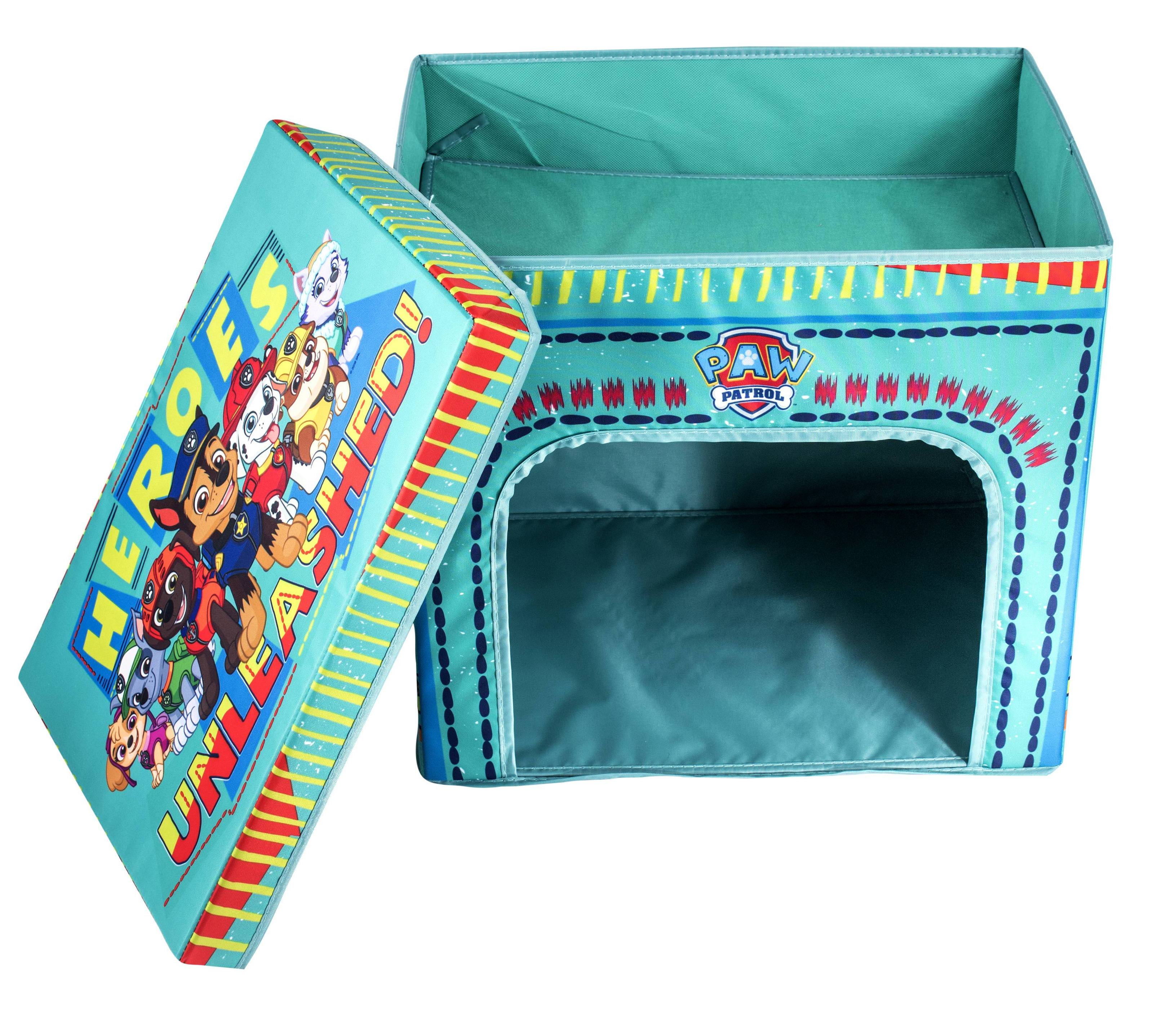 Penn Plax Paw Patrol Fold & Go Pet Cat and Dog House with Top Storage Compartment for Home or