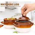 thumbnail image 5 of 16 oz Ceramic French Onion Soup Bowls with Handles & Lids, Oven Safe, Dishwasher Safe, Set of 4, 5 of 6