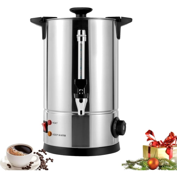 Commercial Grade Coffee Urn 8L Stainless Steel Coffee Dispenser with Percolator, for Party, Office, Buffet