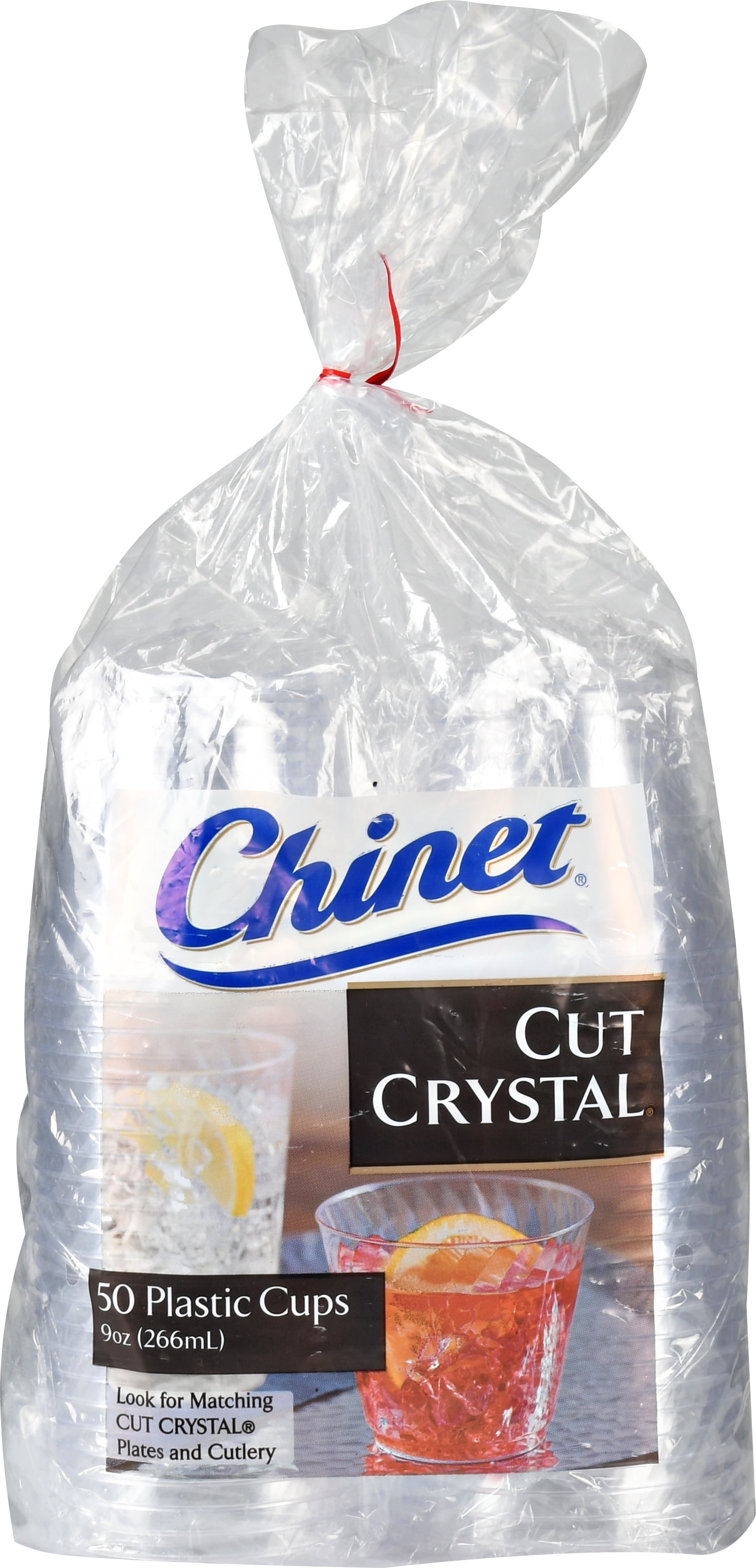Cut Crystal Clear Plastic Cups, 9 oz, 50 Count