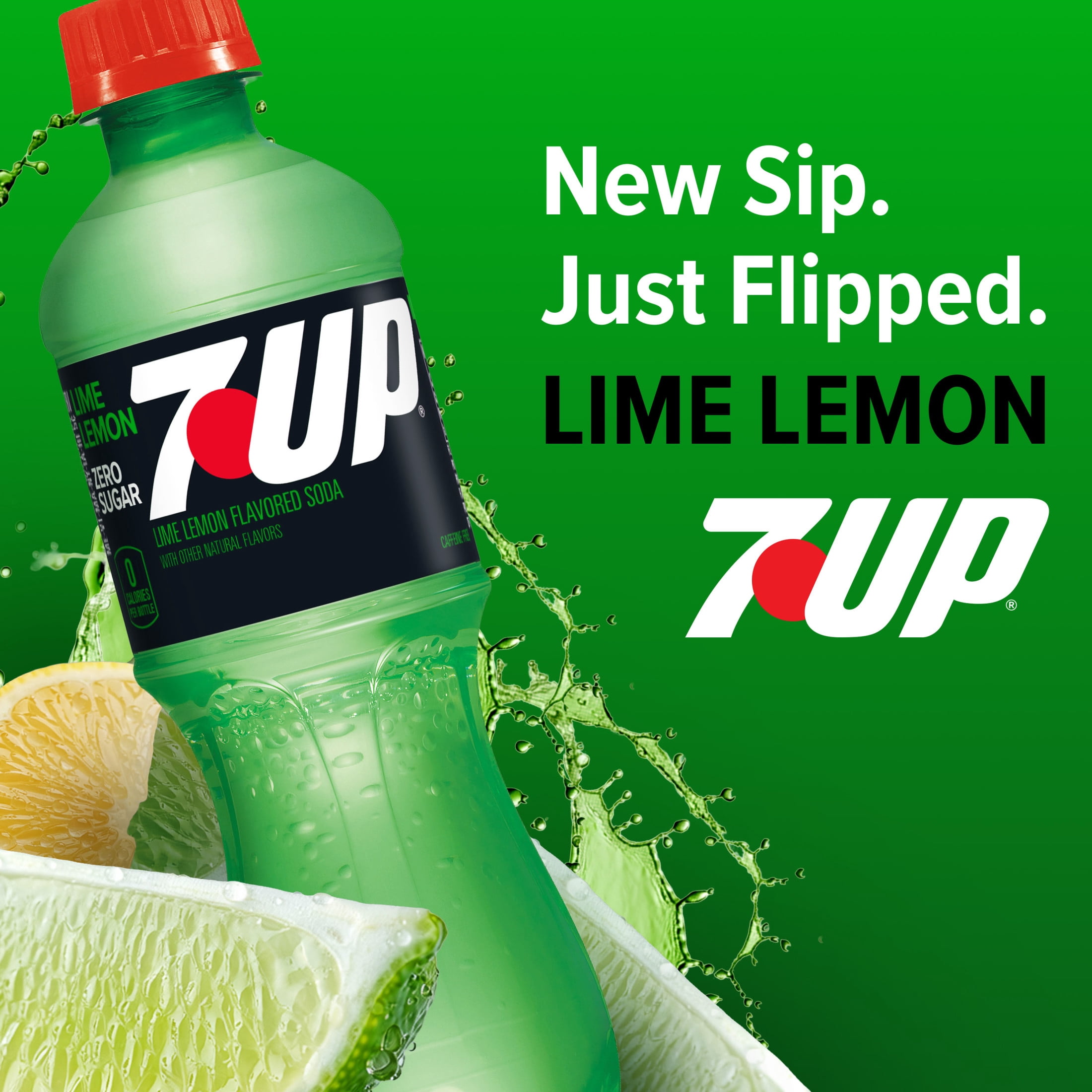 7UP Caffeine Free Zero Sugar Lime Lemon Soda Pop, 16.9 fl oz, 6 Pack Bottles