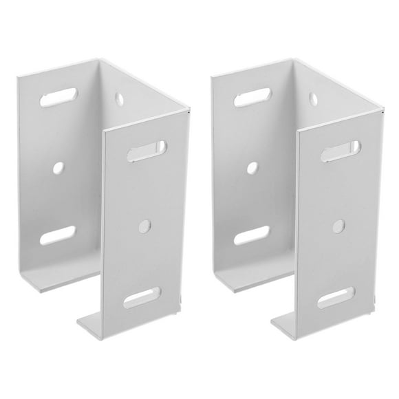 Phenofice 2pcs Fence Rail Bracket Steel White Outdoor Fencing Homeowners DIY Enthusiasts
