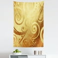 thumbnail image 1 of Modern Tapestry, Vector Canvas Design Floral Swirls Leaves Spring Nature Inspired Image, Fabric Wall Hanging Decor for Bedroom Living Room Dorm, 5 Sizes, Earth Yellow Brown, by Ambesonne, 1 of 1