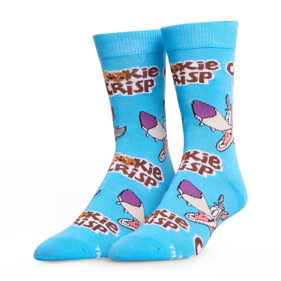 Crazy Socks – Cookie Crisp Cereal Graphic – Unisex Crew Socks Large – Officially Licensed General