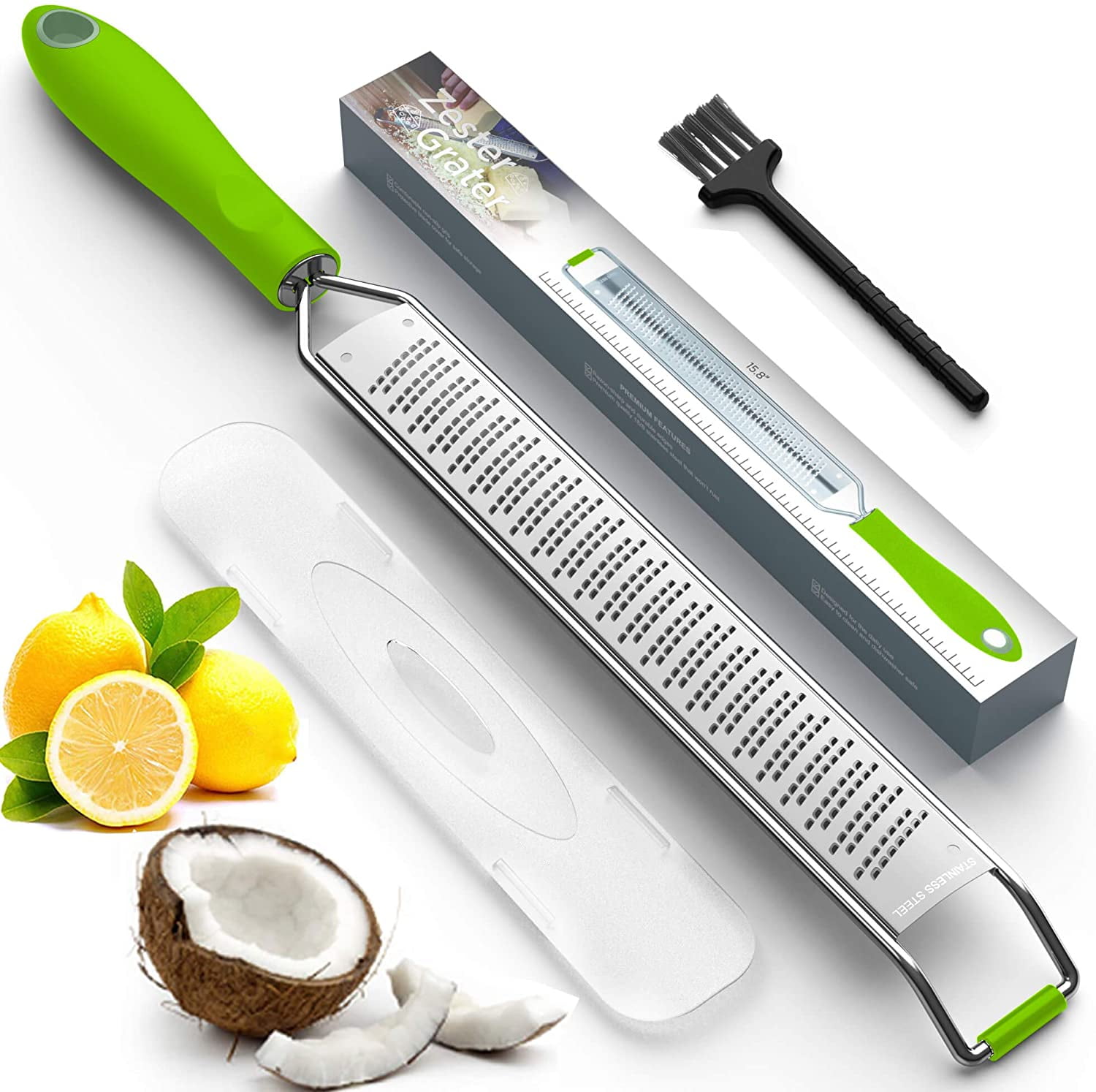 Non-Slip Grip Handle Updated 2021 Version Multipurpose Zester Grater Grater for Cheese Garlic Green Chocolate Premium Stainless Steel 