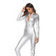 thumbnail image 4 of Uniforme de tentación de ropa interior sexy de una pieza con cremallera súper larga de cuero grande que moldea el cuerpo de charol para mujer policía sexy abierta, 4 of 5