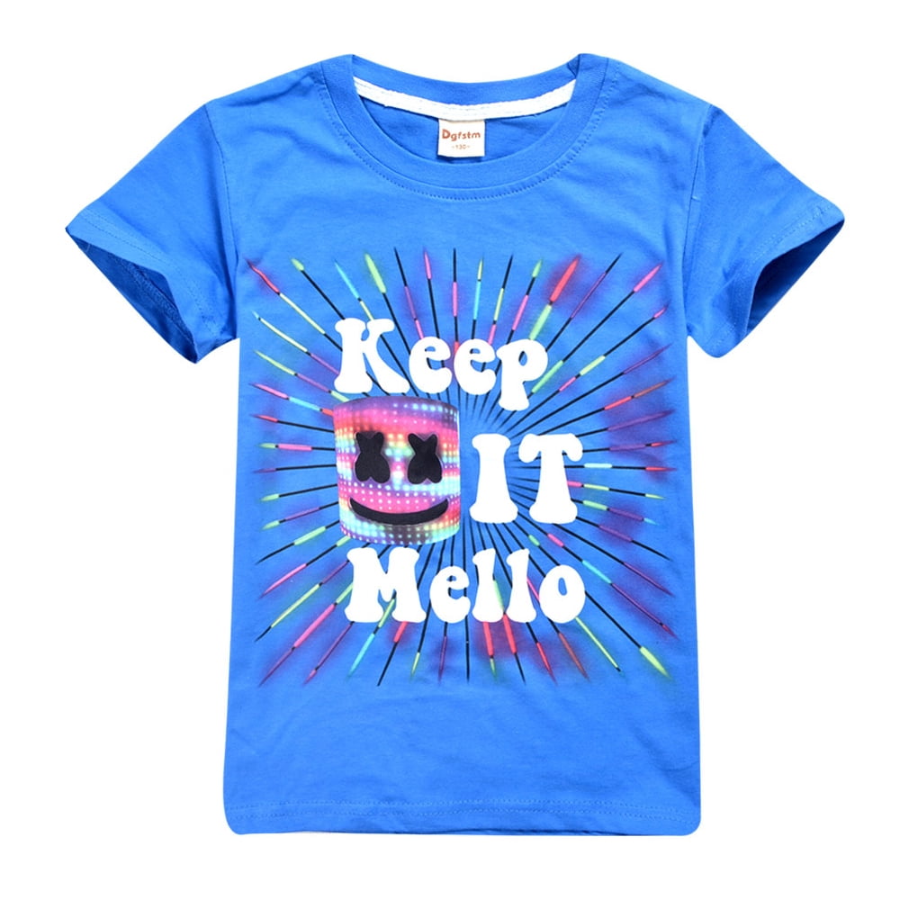 Marshmello-Run Kids White T shirt childrens Boys Girls Game App
