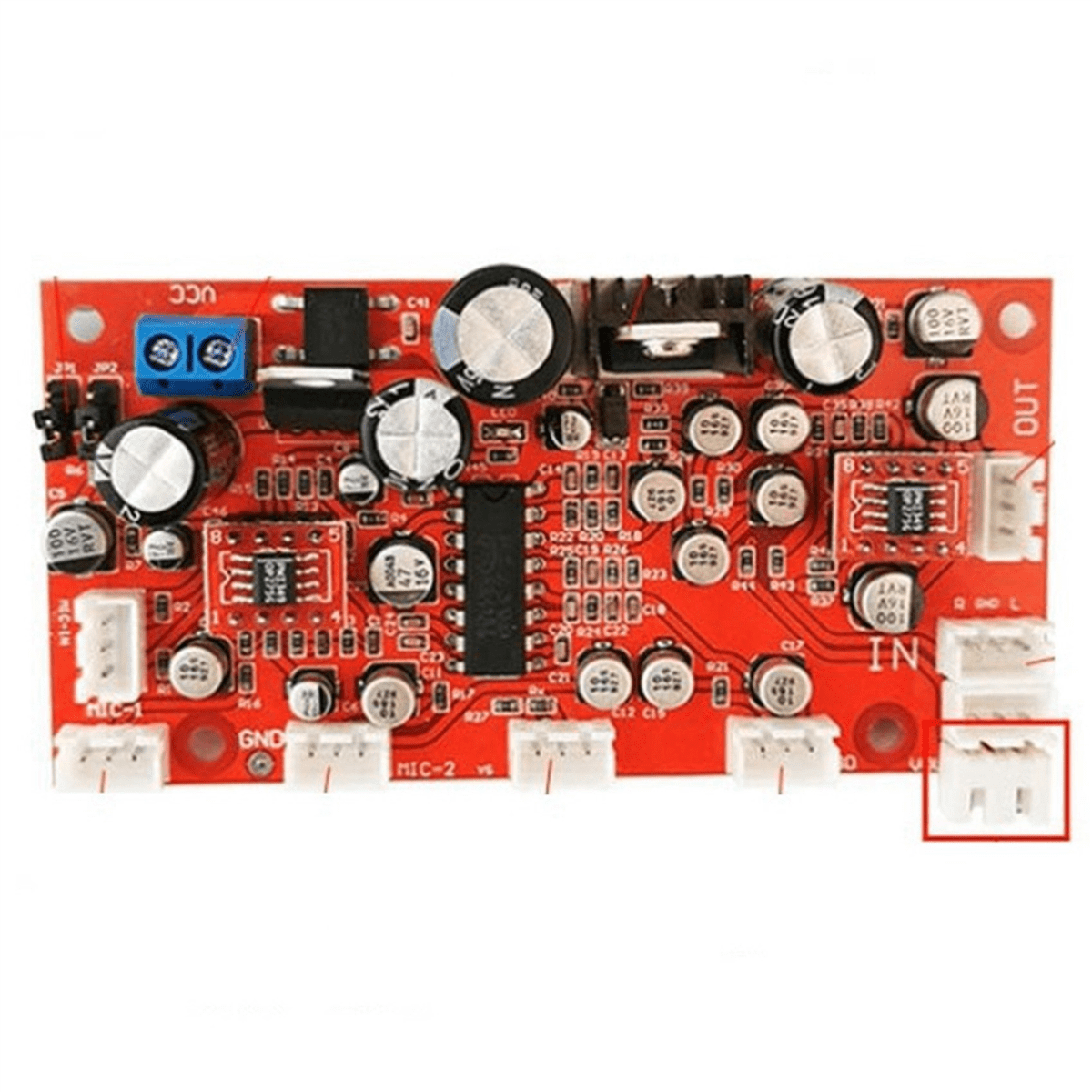 5X DC 12V 24V PT2399 Digital Mic Audio Amplifier Board Karaoke Plate Reverb Preamplifier Reverberator OP275 Op Amp,5 * Audio Amplifier Board,Red