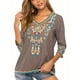 thumbnail image 3 of Blusas Mexicanas para Mujer, Camisas Bordadas, Ropa Hippie, Túnicas de Fiesta, Blusas Bohemias Campesinas de Talla Grande. Gris XXL, 3 of 6