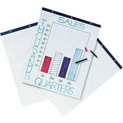 School Smart 1" Cross Ruled Easel Pad, 16 pound, 27" x 34", White, 50 Sheets