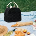 thumbnail image 5 of Inosoo Insulated Lunch Bag for Women, Fashion Black Lunch Box  with White Polka Dot, 5 of 9