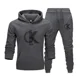 thumbnail image 3 of CK-Conjunto de sudaderas con capucha y pantalones con estampado de tendencia para hombre y mujer, chándales informales, conjunto de ropa deportiva, simplicidad relajada informal, talla grande, 3 of 5
