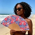 thumbnail image 5 of Hand Fan Fruits Design Pomegranate Foldable 9inch 23cm with Bamboo Rib and Cotton Pouch 1 pack, 5 of 6